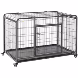 Descrizione: Il kennel per cani PawHut offre uno spazio comodo e sicuro per il tuo amico a 4 zampe. Realizzato con filo metal ...