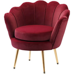 Homcom - Poltroncina da Camera in Velluto Rosso Poltrona Vintage di Design
