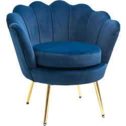 Homcom - Poltroncina da Camera in Velluto Blu Poltrona Vintage di Design