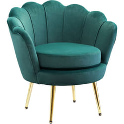 Poltroncina da Camera in Velluto Verde Poltrona Vintage di Design - Homcom