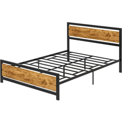 Letto 1 Piazza e Mezza con Doghe in Stile Industriale 147x208x103cm - Homcom