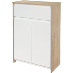 kleankin Mobile da Bagno Multiuso Salvaspazio con Armadietto e Cassetto Bianco