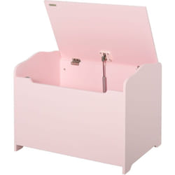 Homcom - Panca Contenitore Portagiochi in Legno con Coperchio Ammortizzato Rosa