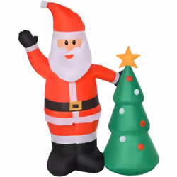 Descrizione: Quest'anno porta l'atmosfera natalizia nei tuoi spazi esterni con il babbo Natale gonfiabile HOMCOM. È realizzat ...