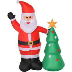 Homcom - Babbo Natale Gonfiabile 150cm con Albero Luci a led Integrate