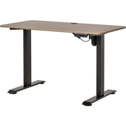 Scrivania Altezza Regolabile Elettrica su 4 Livelli Nero e Teak - Vinsetto