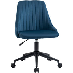 Vinsetto - Sedia da Ufficio Girevole 360° in Velluto Blu Altezza Regolabile