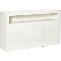 Mobile Multiuso 3 Ante Luci led e Telecomando Legno Bianco 155x40x92cm - Homcom
