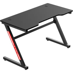 Scrivania Gaming con 2 Fori Passacavi per Camera Ufficio 120x60x73cm Nero - Homcom