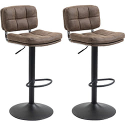 Set 2 Sgabelli Alti da Bar Girevoli Altezza Regolabile Similpelle Marrone - Homcom