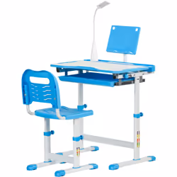 Descrizione: Il set con banco scuola e sedia per bambini HOMCOM è la scelta ideale per fare i compiti e studiare. Con una str ...