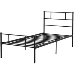 Struttura Letto Una Piazza in Acciaio 95x211x100cm con Doghe e Testiera - Homcom