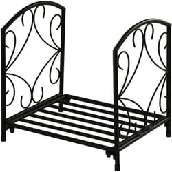 Portalegna da Interno ed Esterno in Ferro 50kg di Legna Nero - Outsunny