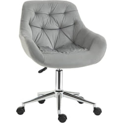 Vinsetto - Sedia da Ufficio Girevole Ergonomica Altezza Regolabile Velluto Grigio