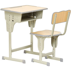 Homcom - Banchetto Scuola con Sedia Altezza Regolabile Acciaio e mdf Color Legno