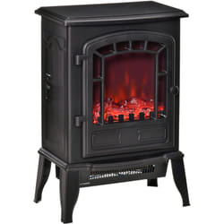 Caminetto Elettrico con Effetto Fiamma Temperatura 1000W-2000W Nero - Homcom