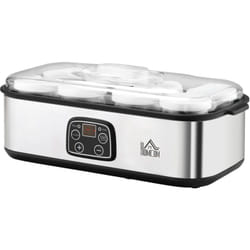 Homcom - Macchina per Yogurt 25W con 8 Vasetti Temperatura 20-50°C Timer 1-48 Ore