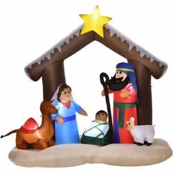 Descrizione: Rendi le decorazioni natalizie nel tuo giardino più originali con il presepe gonfiabile HOMCOM. Dotato di luci L ...