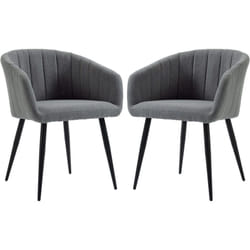 HOMCOM Set 2 Sedie Moderne Imbottite con Rivestimento Effetto Lino Grigio Scuro