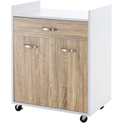 Carrello da Cucina Portavivande e Microonde in Legno con Armadietto - Homcom