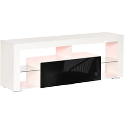 Mobile Porta tv con led di 20 Colori per tv Fino 55' Legno Bianco Lucido - Homcom