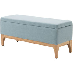 Homcom - Panca Fondo Letto Design Scandinavo in Tessuto Effetto Lino e Legno