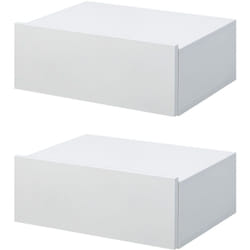 Homcom - Set 2 Comodini Sospesi Design Moderno 40x30x15cm in Legno Bianco