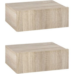 HOMCOM Set 2 Comodini Sospesi Design Moderno 40x30x15cm in Legno