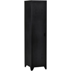 Mobiletto Multiuso in Metallo Stile Industriale 1 Anta Nero 43x50x180cm - Homcom