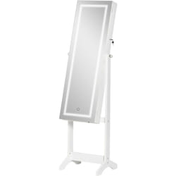 Homcom - Specchiera Portagioie Inclinabile Autoportante con Luce led e Serratura
