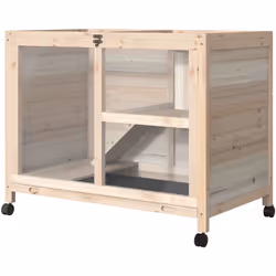 Descrizione: Crea l'ambiente perfetto per i tuoi piccoli roditori grazie alla conigliera da interno PawHut. Il design a 2 liv ...
