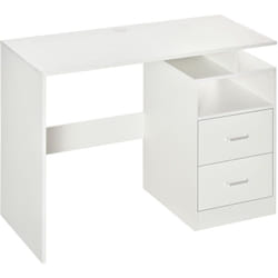 Homcom - Scrivania pc Salvaspazio per Ufficio o Camera in Legno 108x48x76cm Bianco