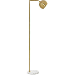 Homcom - Lampada da Terra con Paralume Regolabile per Salotto e Camera Oro