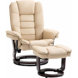Homcom - Set Poltrona Relax Reclinabile Girevole a 360° e Pouf Poggiapiedi