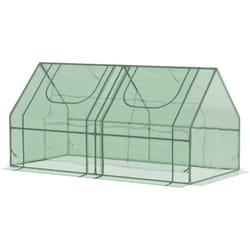 Outsunny Serra per Orto con 2 Coperture PE e PVC Estate e Inverno
