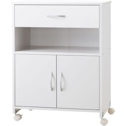 Mobile Porta Stampante Cassetto Armadietto e 4 Ruote 60x39x80cm Bianco - Vinsetto