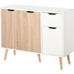 Credenza Cucina Stile Nordico con Cassetto e Armadietti in Legno - Homcom