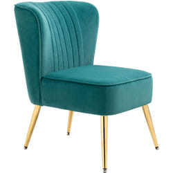 Homcom - Poltrona Moderna in Tessuto Vellutato Stile Scandinavo 56x65.5x82.5cm