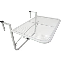 Tavolo da Ringhiera per Balcone Altezza Regolabile Bianco - Outsunny