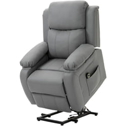 Homcom - Poltrona Relax Elettrica Alzapersona e Reclinabile 160° Similpelle Grigia