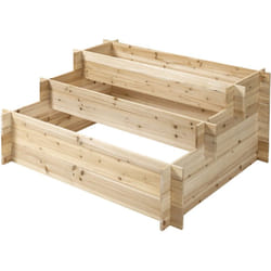Outsunny - Fioriera in Legno a 3 Livelli Orto Rialzato da Esterno
