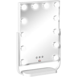 Homcom - Specchio per Trucco con 12 Luci led Luminosità Regolabile e Inclinazione