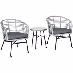 Descrizione: Questo set da 3 pezzi in rattan PE Outsunny è l'accessorio ideale per i tuoi spazi all'aperto. Si compone di due ...