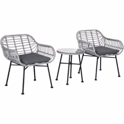 Descrizione: Il set di mobili da giardino Outsunny ti accompagna in ogni momento di relax all'aperto. Composto da 2 sedie e t ...