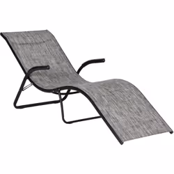 Descrizione: Goditi il tempo libero all'aperto con questa sedia a sdraio relax di Outsunny! La combinazione del telaio nero c ...