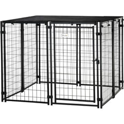 Pawhut - Recinto per Cani in Acciaio Pieghevole, 141x141x113cm