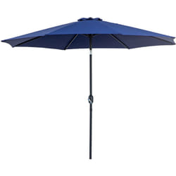 Outsunny - Ombrellone da Giardino 3x2.5 Inclinabile con Manovella Blu