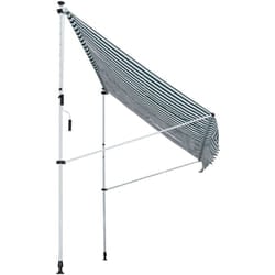 Tenda da Sole 3x1.5m Telescopica a Parete Avvolgibile Bianco e Verde - Outsunny