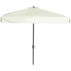 Outsunny - Ombrellone Semicircolare da Terrazza con Apertura a Manovella