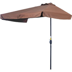 Ombrellone Semicircolare da Terrazza con Apertura a Manovella - Outsunny